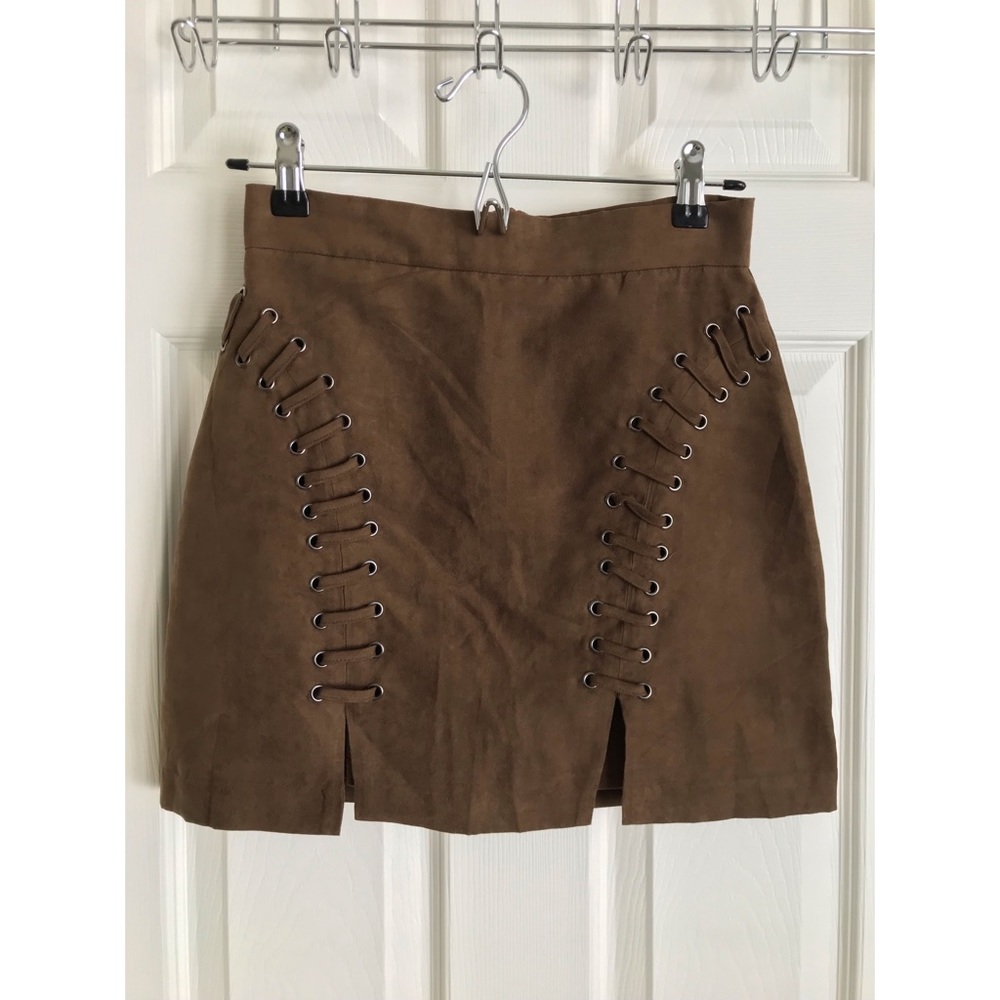 LF Suede Lace-Up Skirt